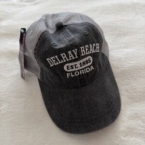 Delray Beach Florida EST. 1895 Black & Gray Mesh Baseball Cap